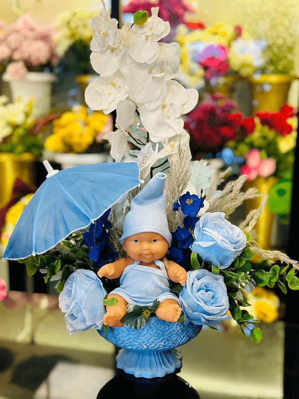 Gaziantep Çiçek Siparişi - Mavi Orkideli Erkek Bebek Çiçeği