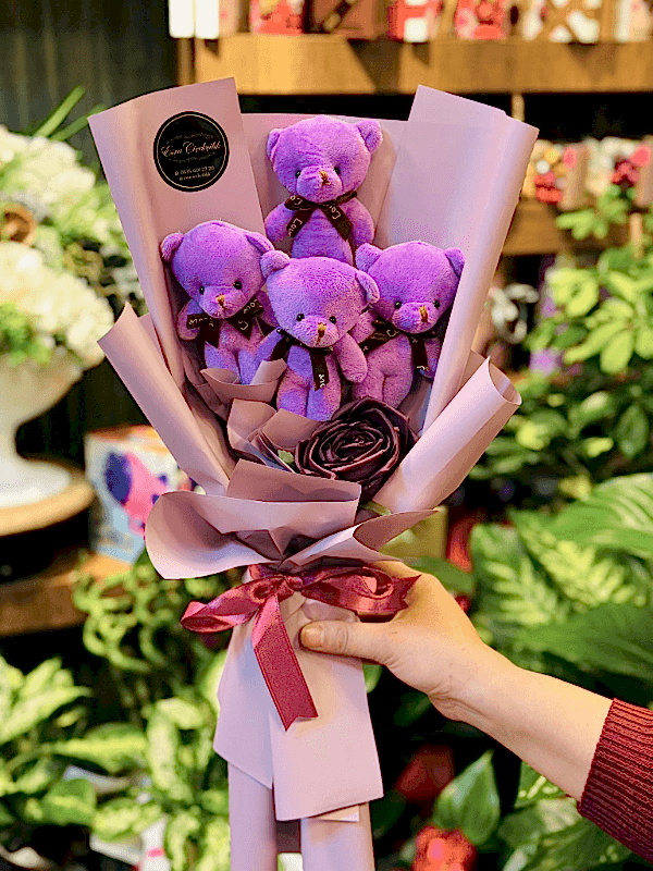  Gaziantep Çiçekçiler - Mor Ayıcık Buketi Aşkıma Yakışır