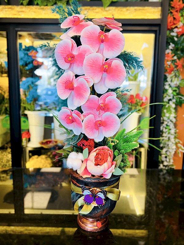  Gaziantep Çiçekler - Pembe Yapay Orkide Arajmanı