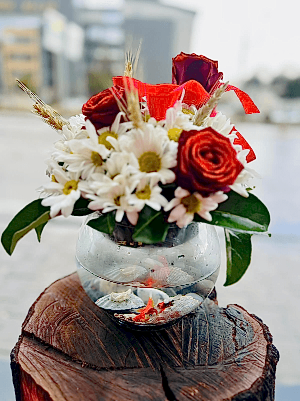  Gaziantep Çiçekçi - Canlı Balıklı Sevgili Fanusu