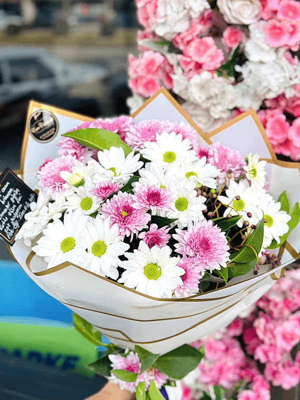  Gaziantep Çiçekçi - Pembe Beyaz Papatya Buketi