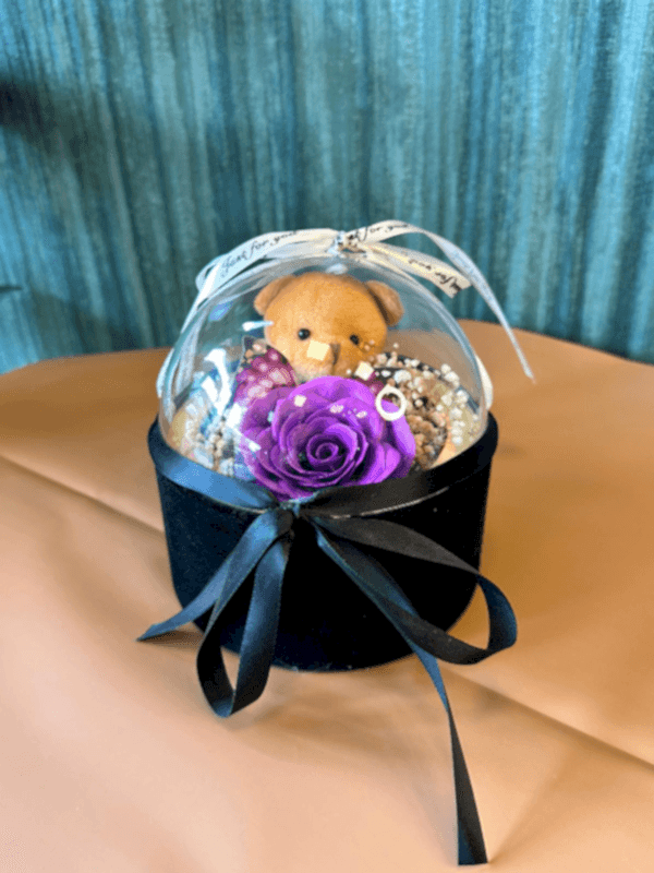  Gaziantep Flowers - UFO DOES NOT FADE IN THE BELL JAR ROSE AND PLUSH BEAR