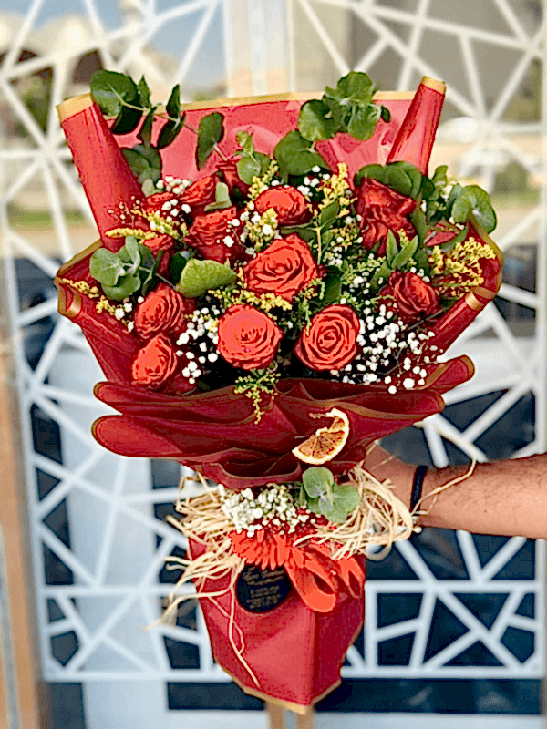  Gaziantep Çiçekçiler - 15 Li Kırmızı Gül Buketi 