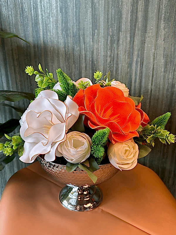  Gaziantep Çiçek Gönder - Gri Metal Saksıda Yapay Arajman