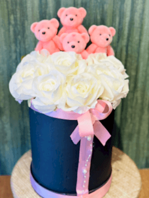  Gaziantep Çiçekler - Kutuda Beyaz gül Tasarımı