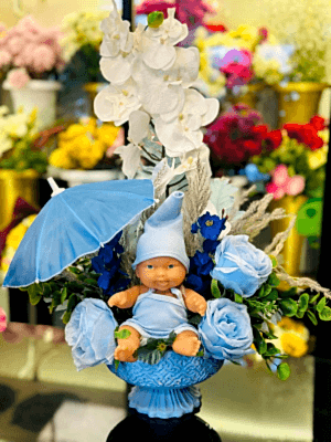 Gaziantep Çiçek Siparişi - Mavi Orkideli Erkek Bebek Çiçeği