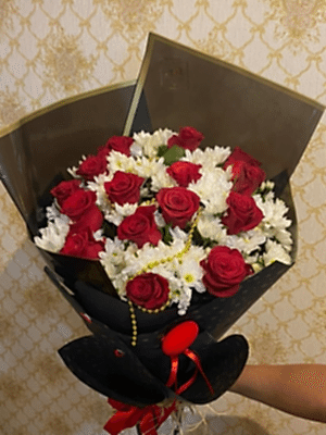  Gaziantep Çiçekler - 15 li Gül ve Beyaz Papatya Harikası 