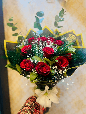  Gaziantep Çiçekler - 10 Lu Kırmızı Gül Buketi