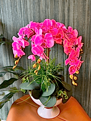  Gaziantep Çiçek Gönder - Metal Beyaz Vazoda 4 Dal Yapay Orkide