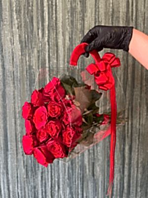  Gaziantep Çiçekçi - Şeffaf Çantada 15 Adet Canlı Gül